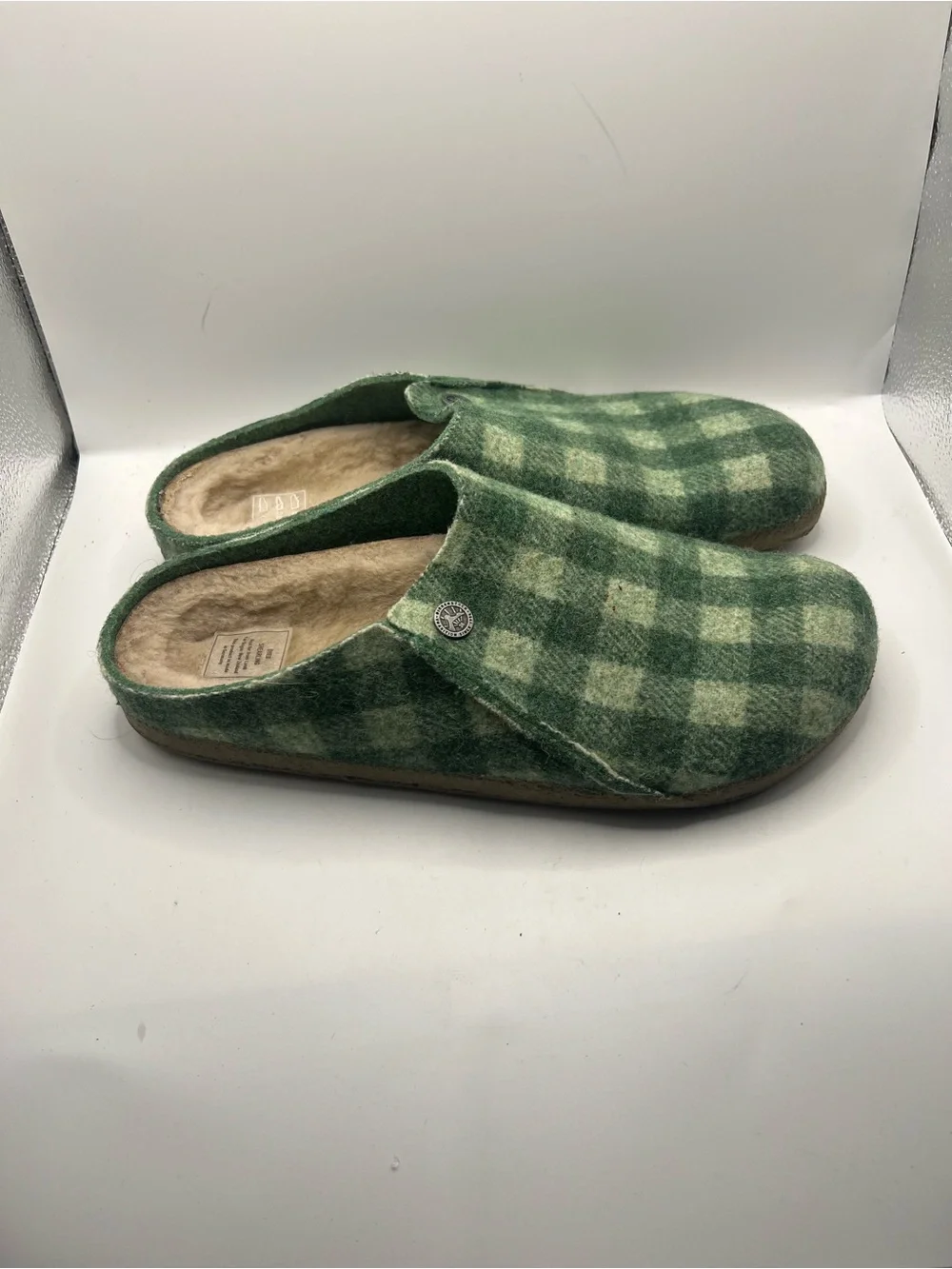 BIRKENSTOCK Zermatt Rivet Split Beryl GREEN Shearling slipper